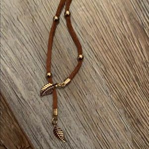 Pacsun feather leather choker